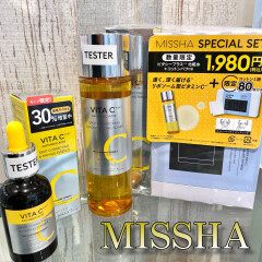 【MISSHA】VITA C PLUS "化粧水+コットン80枚" ／ "美容液 30%増量サイズ" 数量限定で発売！💛